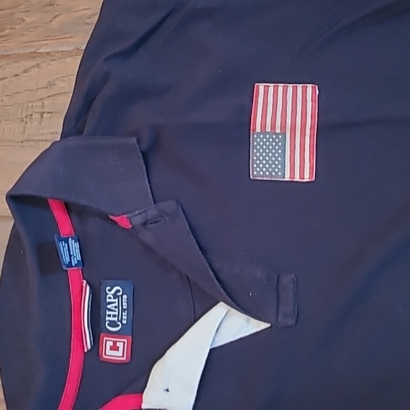Chaps men's navy blue Polo style shirt size Large - Picture 2 of 7